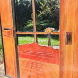 Vintage leather mirror