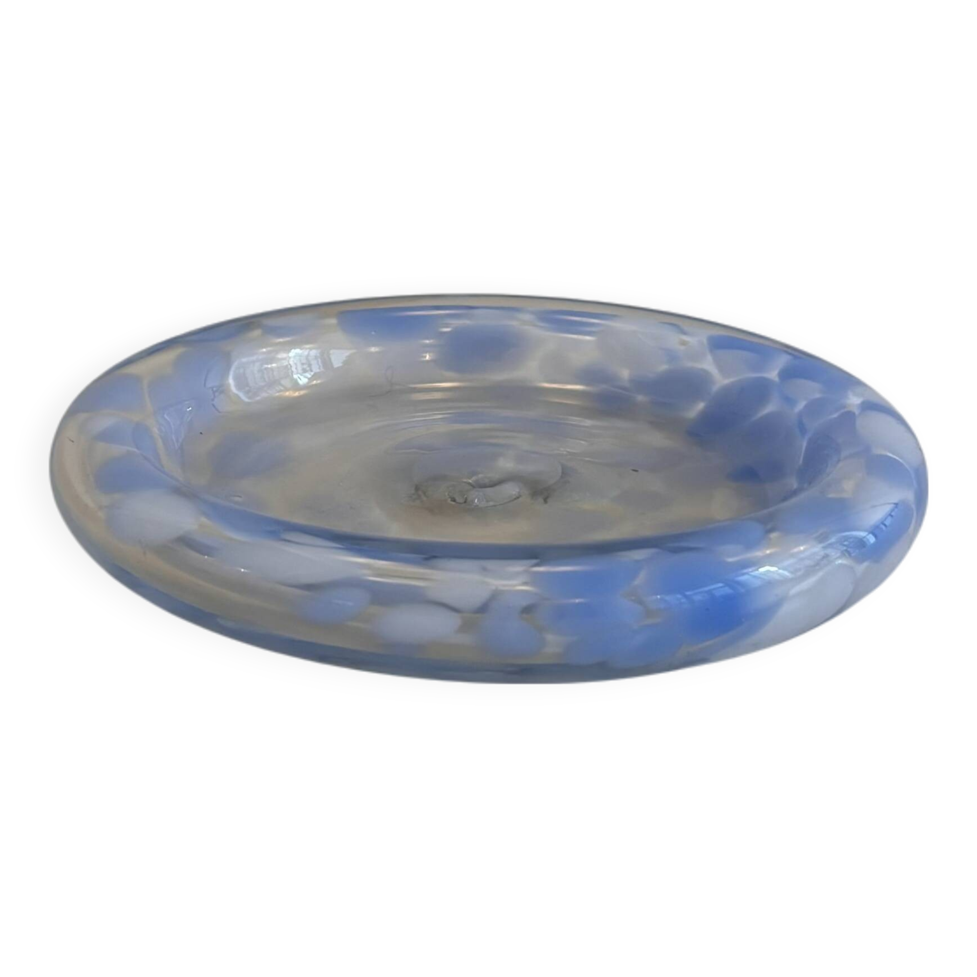 Vintage blue speckled glass empty pocket