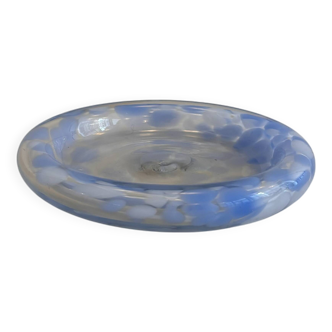 Vide poche en verre moucheté bleu vintage