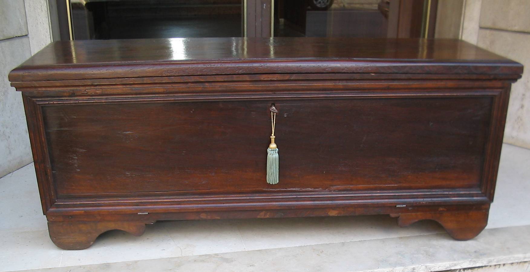 Antique original walnut chest.