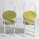 Set of four Italian postmodern metal chairs with sculpted seats, 1980s