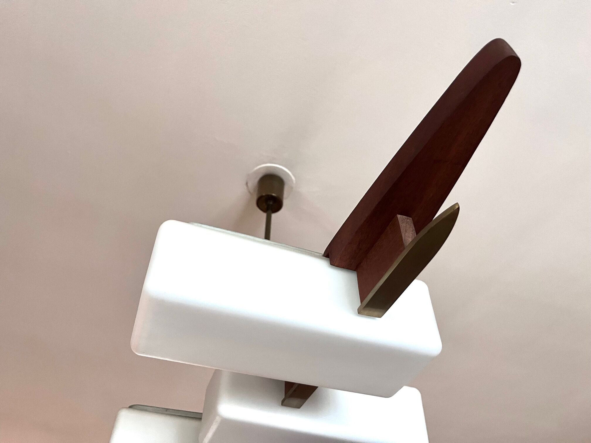 Lunel chandelier brass and rosewood