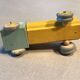 Yellow/grey wooden flatbed truck, vintage toy