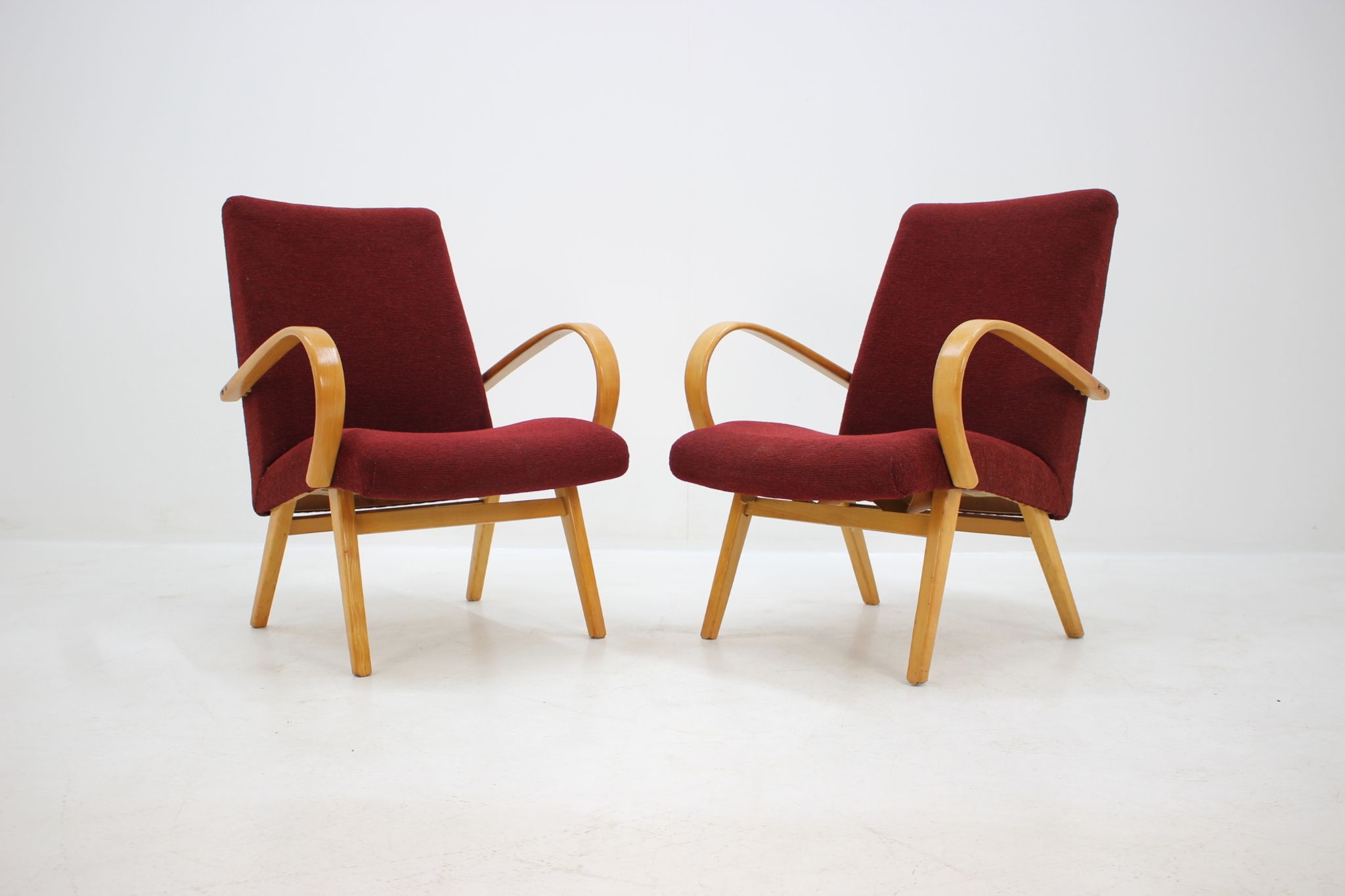 In style of Jindřich Halabala armchairs, 1960s