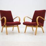In style of Jindřich Halabala armchairs, 1960s