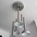 Vintage chrome and brushed metal suspension France 1970