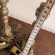 Antique Pair Table Lamps Candle Holders Neo-Classical Louis XVI Gilded Brass Year