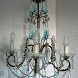 Lustre en verre bleu turquoise
