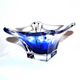 Vintage ashtray cut in Blue Murano crystal - Modernist pocket empty 1970-80
