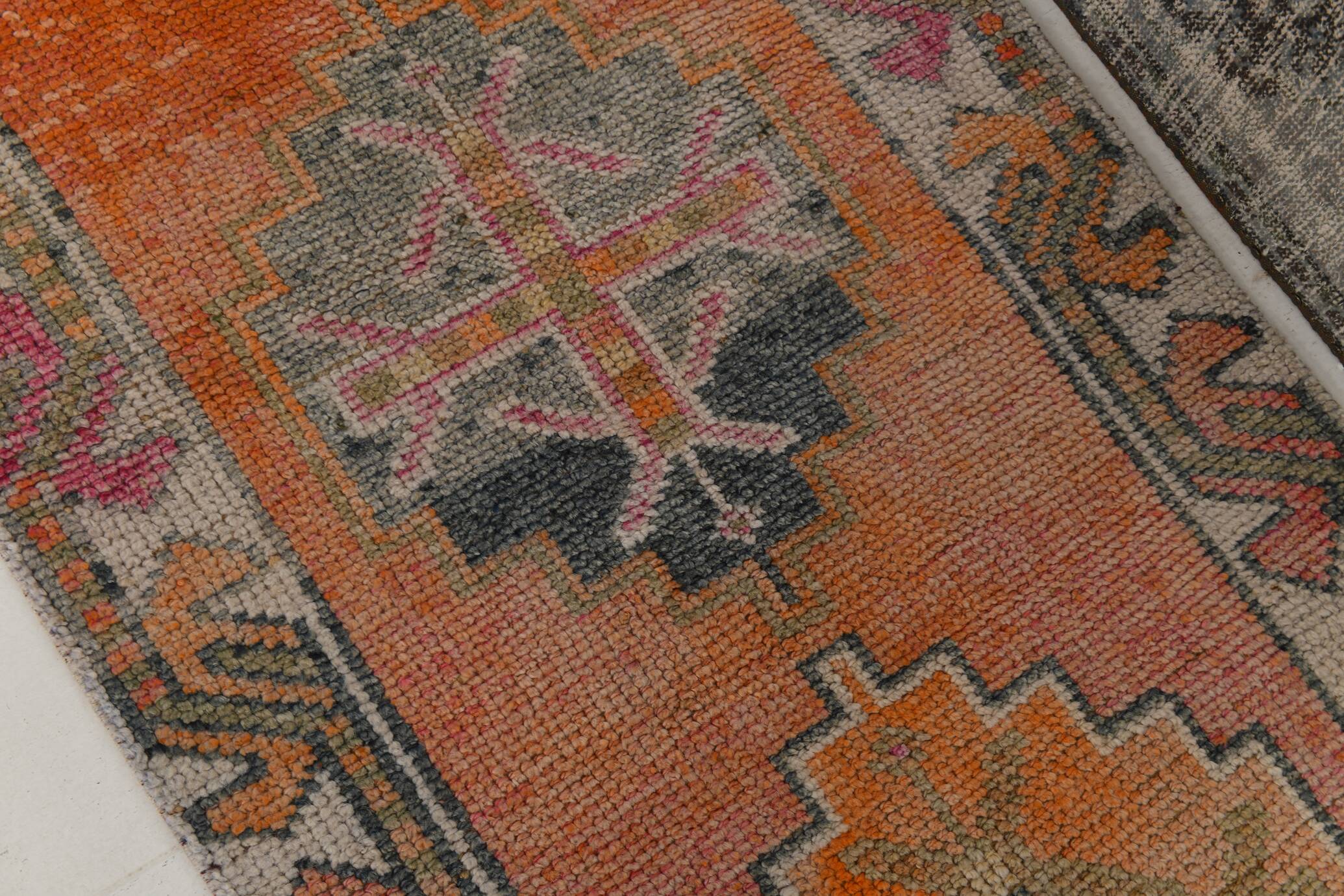 3x11 Terracotta Vintage Runner Rug For Kitchen, 88x344 Cm