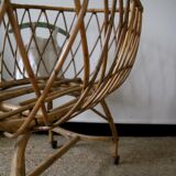 Vintage rattan cradle