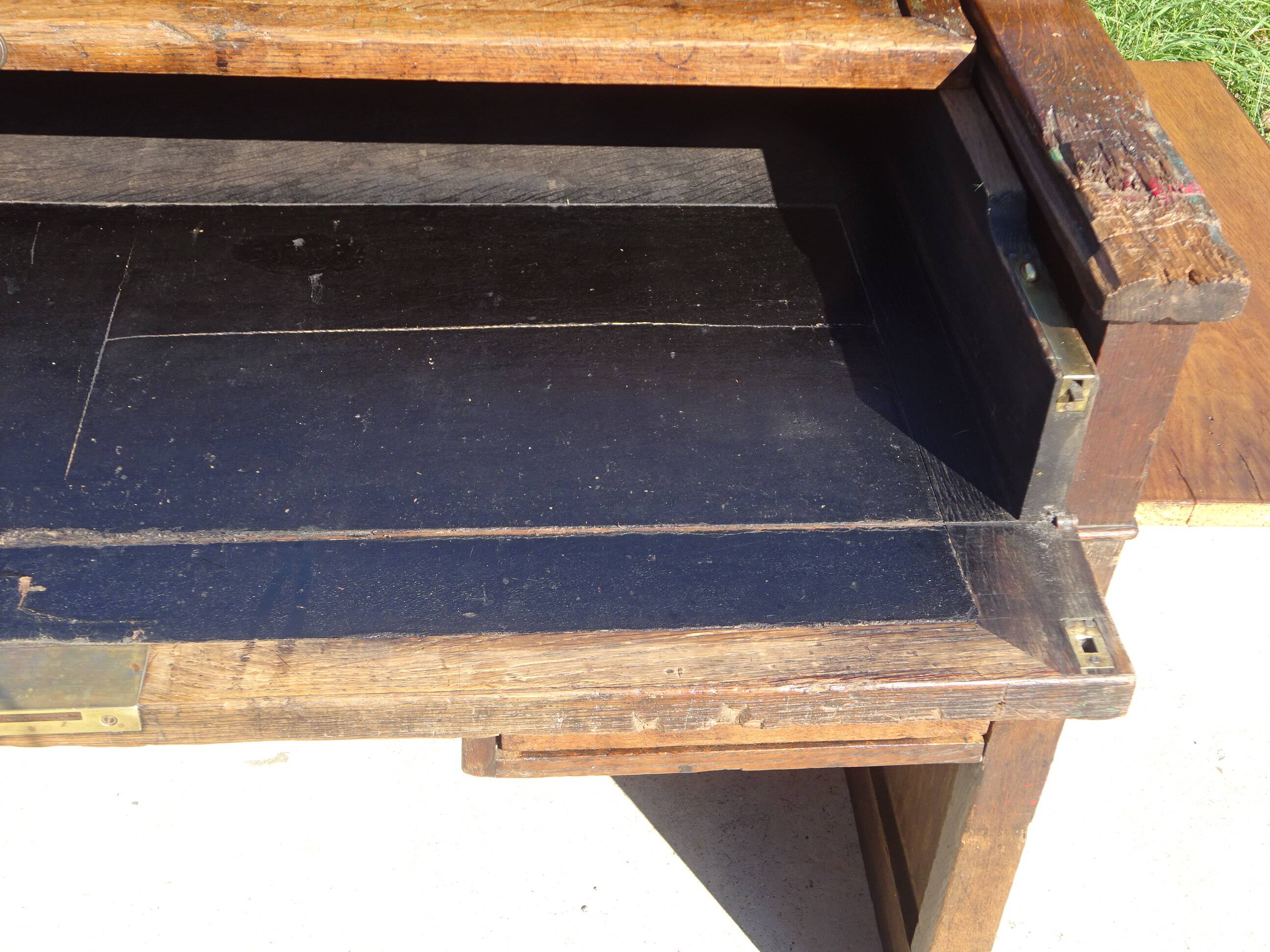 Office furniture, old glove maker's table.