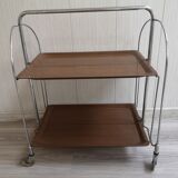 Vintage coffee table, bar, folding side table on wheels