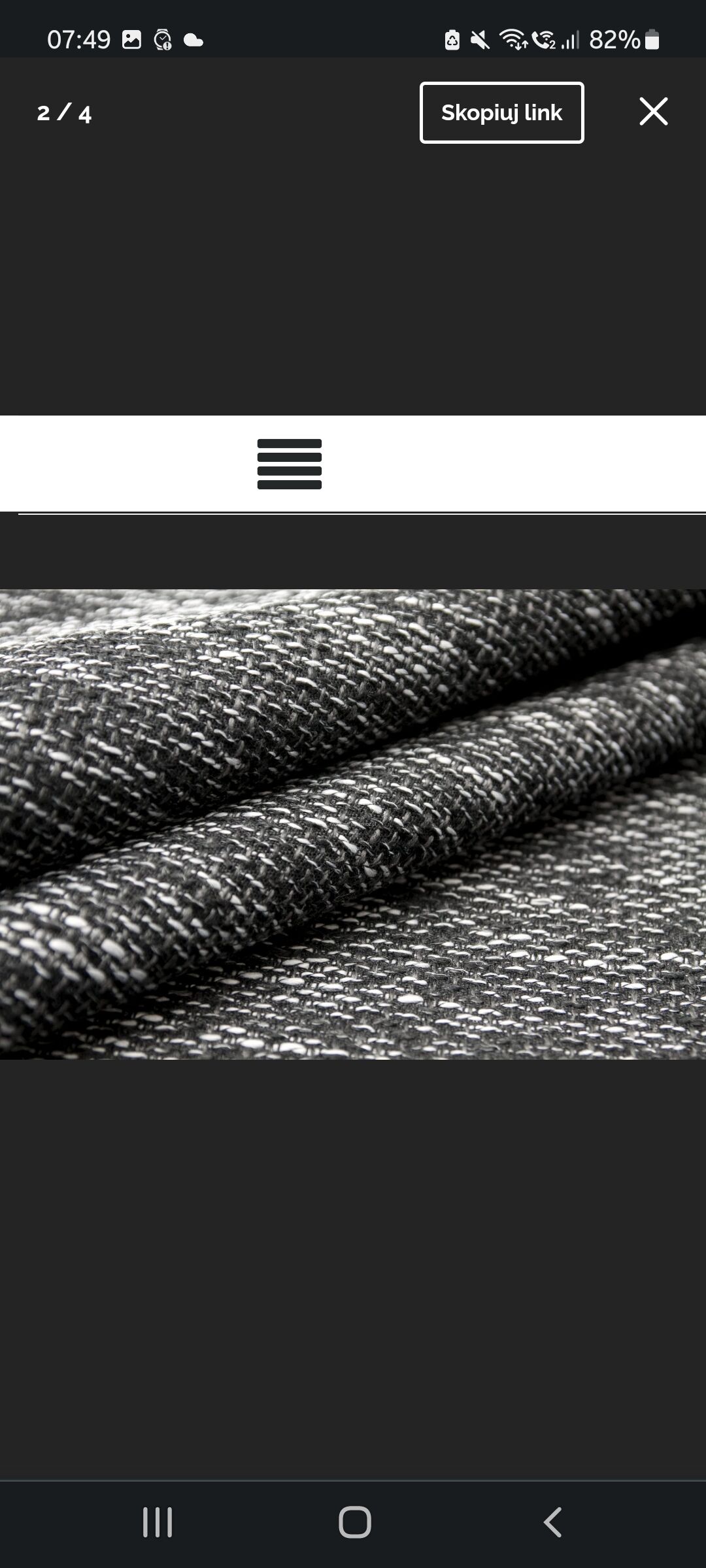Restored couch, 60s, black and white fabric, black leather