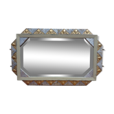 Gilded and silver art deco mirror 72x45cm