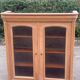 Louis Philippe 2-body sideboard renovated in raw wood with 2 glass doors