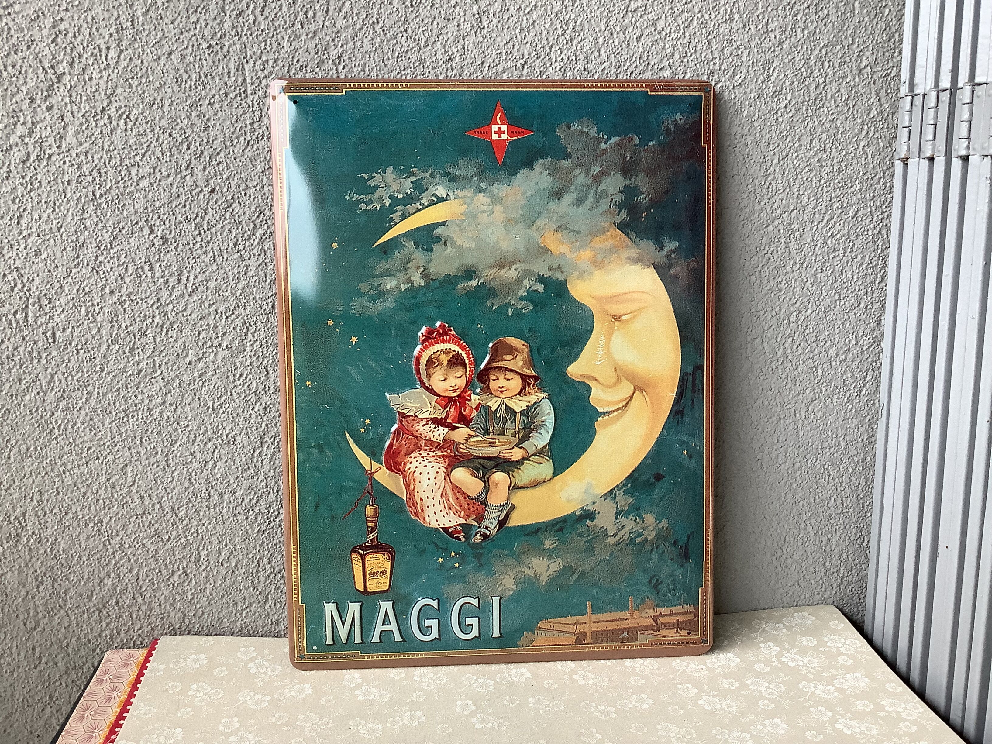 Maggi advertising plate in stamped sheet metal - 30 x 40 cm