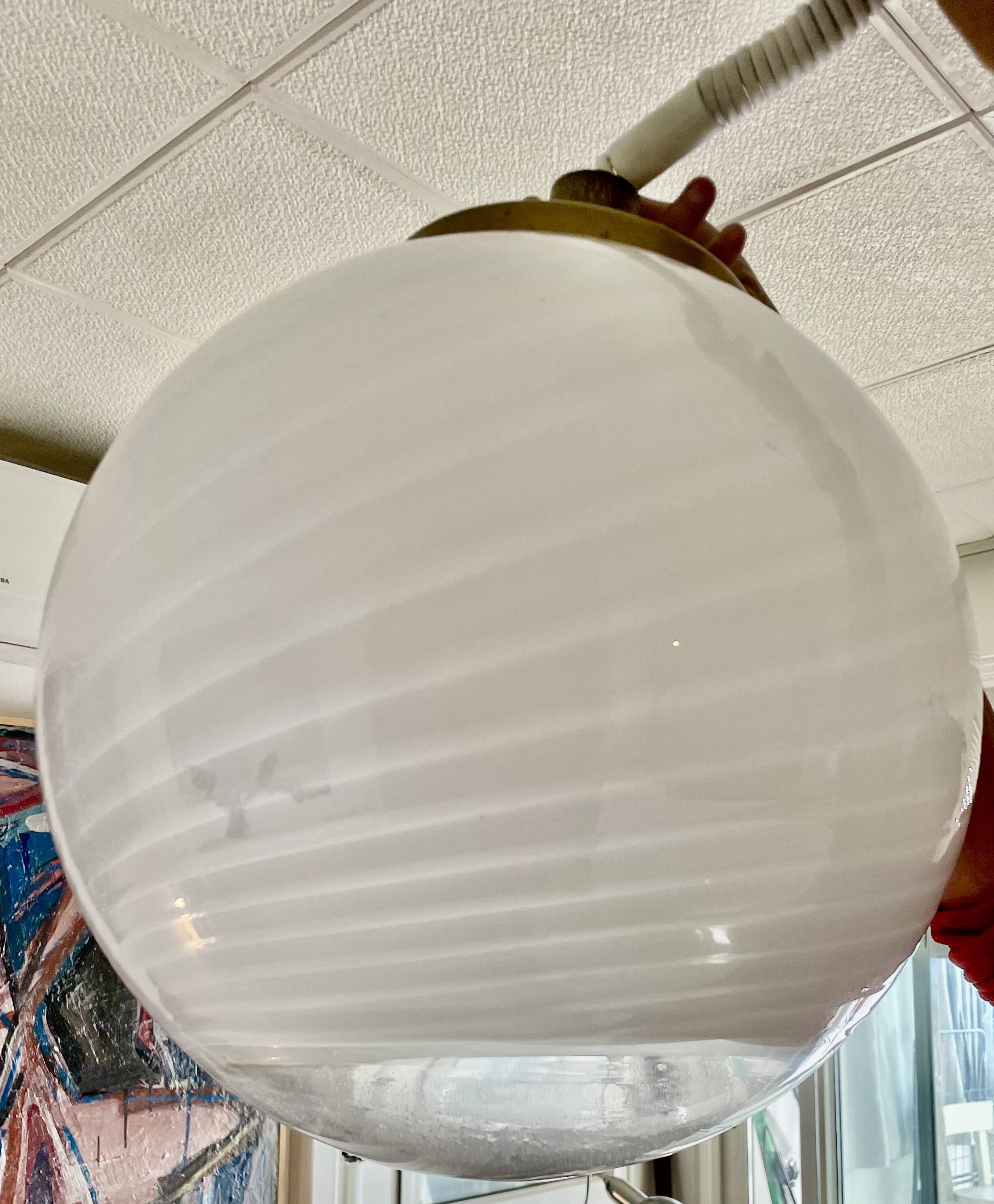 Lampe suspension en verre de Murano de Venini - 1960