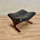 Leather ottoman "Scandinavian design" 1960.