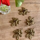 Set of 5 small vintage brass candlesticks / candle holders