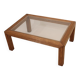 Rattan and glass coffee table - 60s/70s