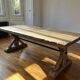 Antique solid oak farmhouse table with star legs - length 200 cm