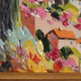 Original French oil on canvas – “Saint‑Paul‑de‑Vence” by Guinet C – vintage & framed – 28 × 23 cm