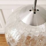 Suspension globe verre craquelé raak design, 1970