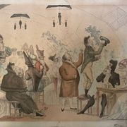 Original painting The Ventriloquist Naudet circa 1803