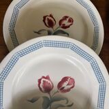 Flat plates Digoin tulips