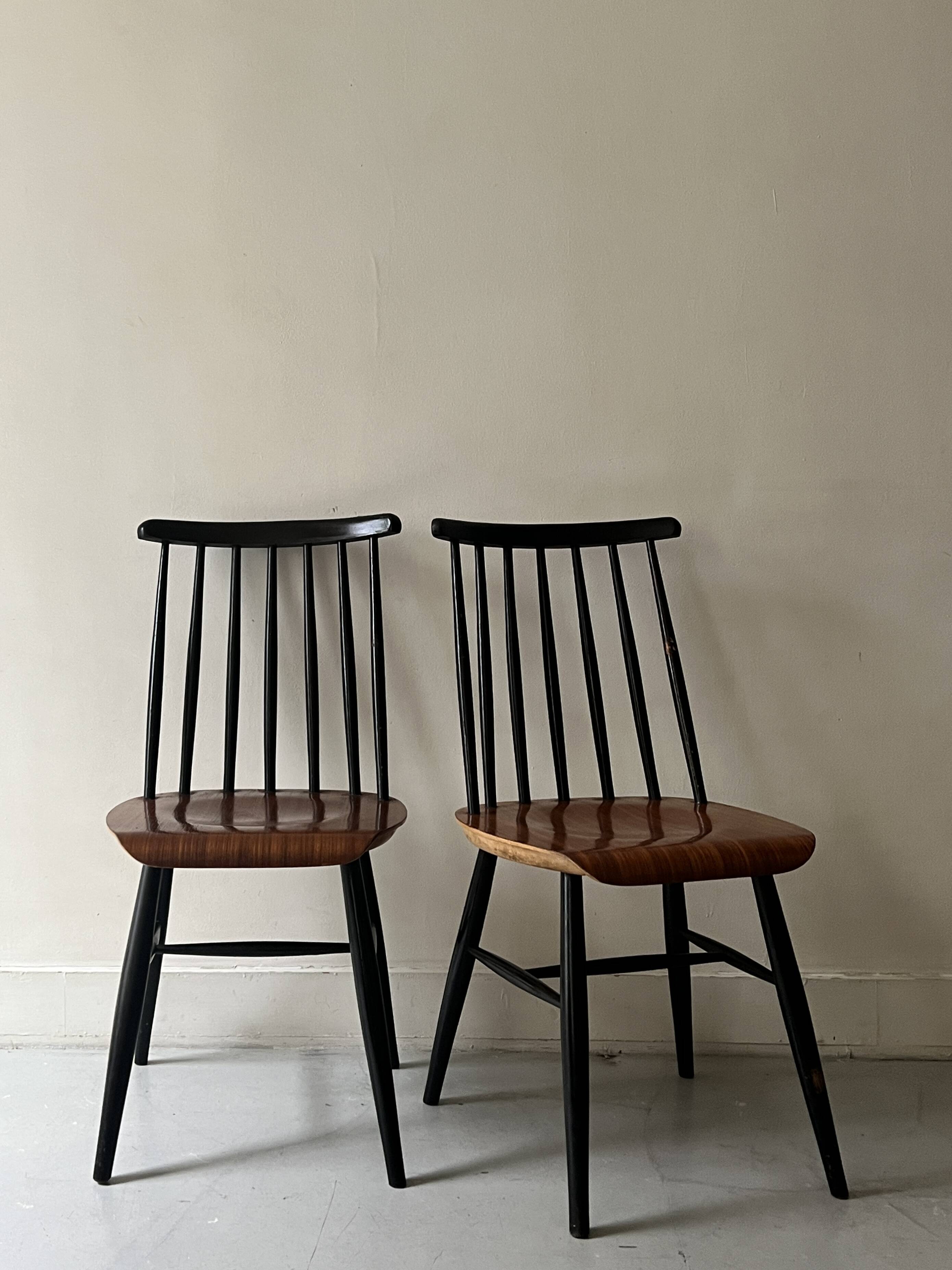 2 chaises scandinave en teck Fanett par Ilmari Tapiovaara, design 1950