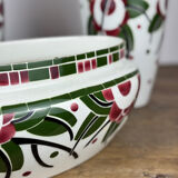 Art Deco - Lunéville mantelpiece set with vases and planter