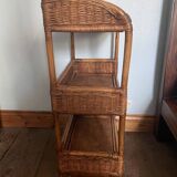 Rattan and cane shelf