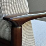 Mid Century Armchairs in Beige Linen, by Edmund Homa, 1960s, Set of Two