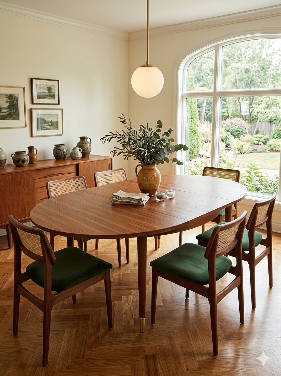 Table scandinave extensible en teck des années 60