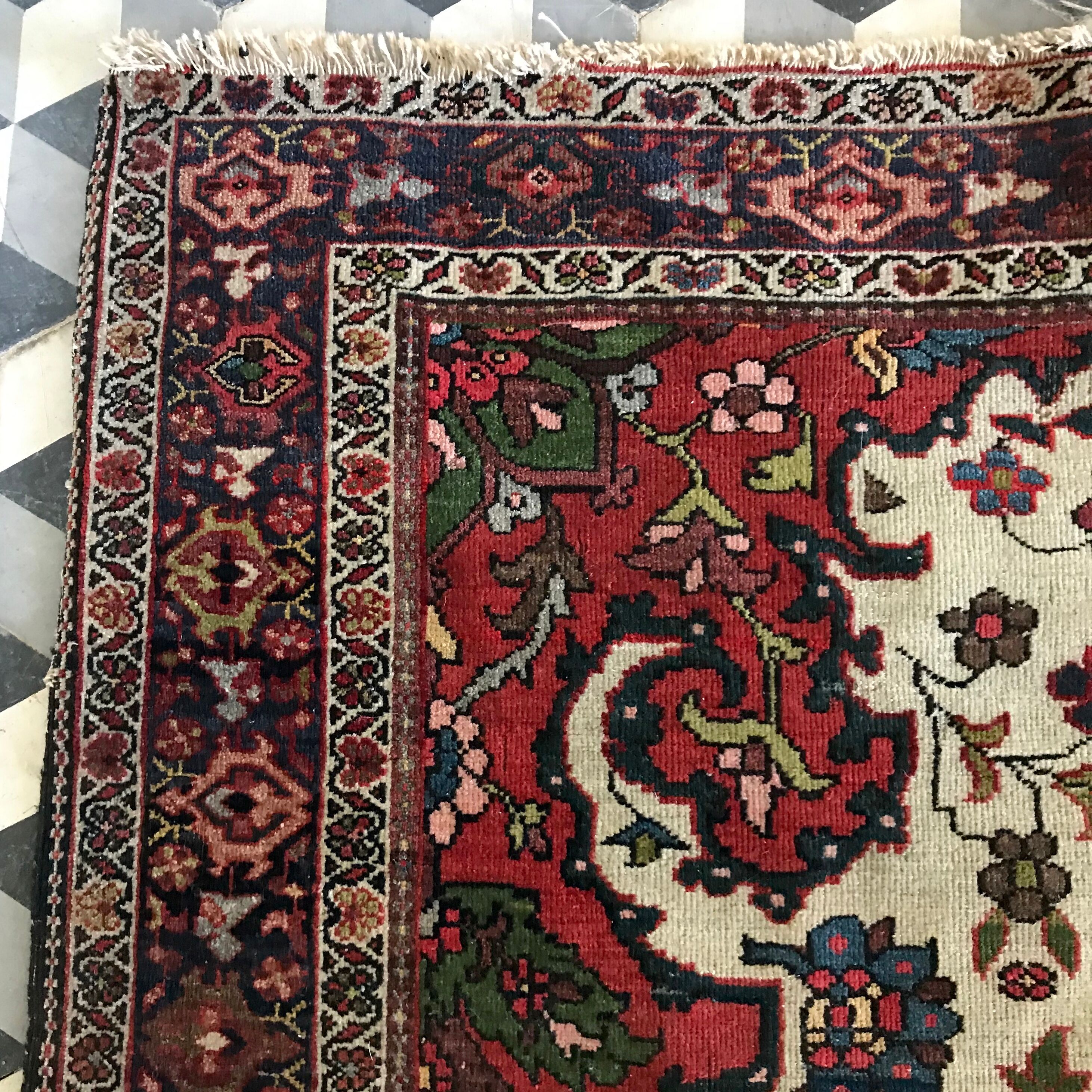 Handmade multicolored carpet 198x140cm