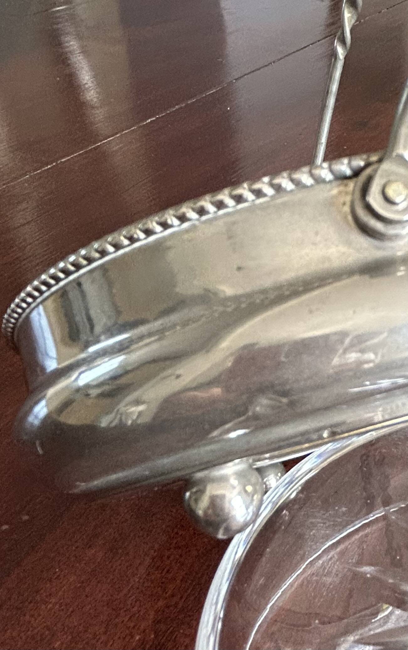 Silver-plated and crystal bonbonnière