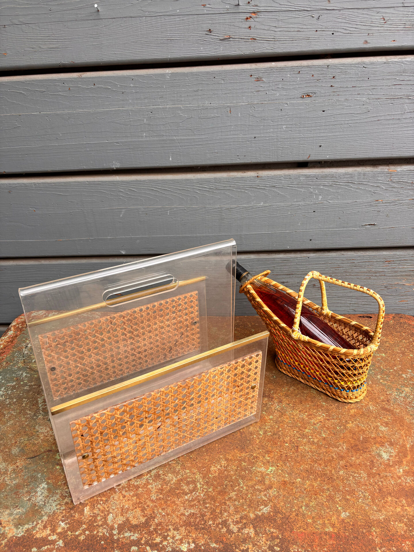 Vintage 70s magazine rack in plexiglass. Home Dior