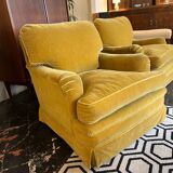 Paire de fauteuils en velours 1960