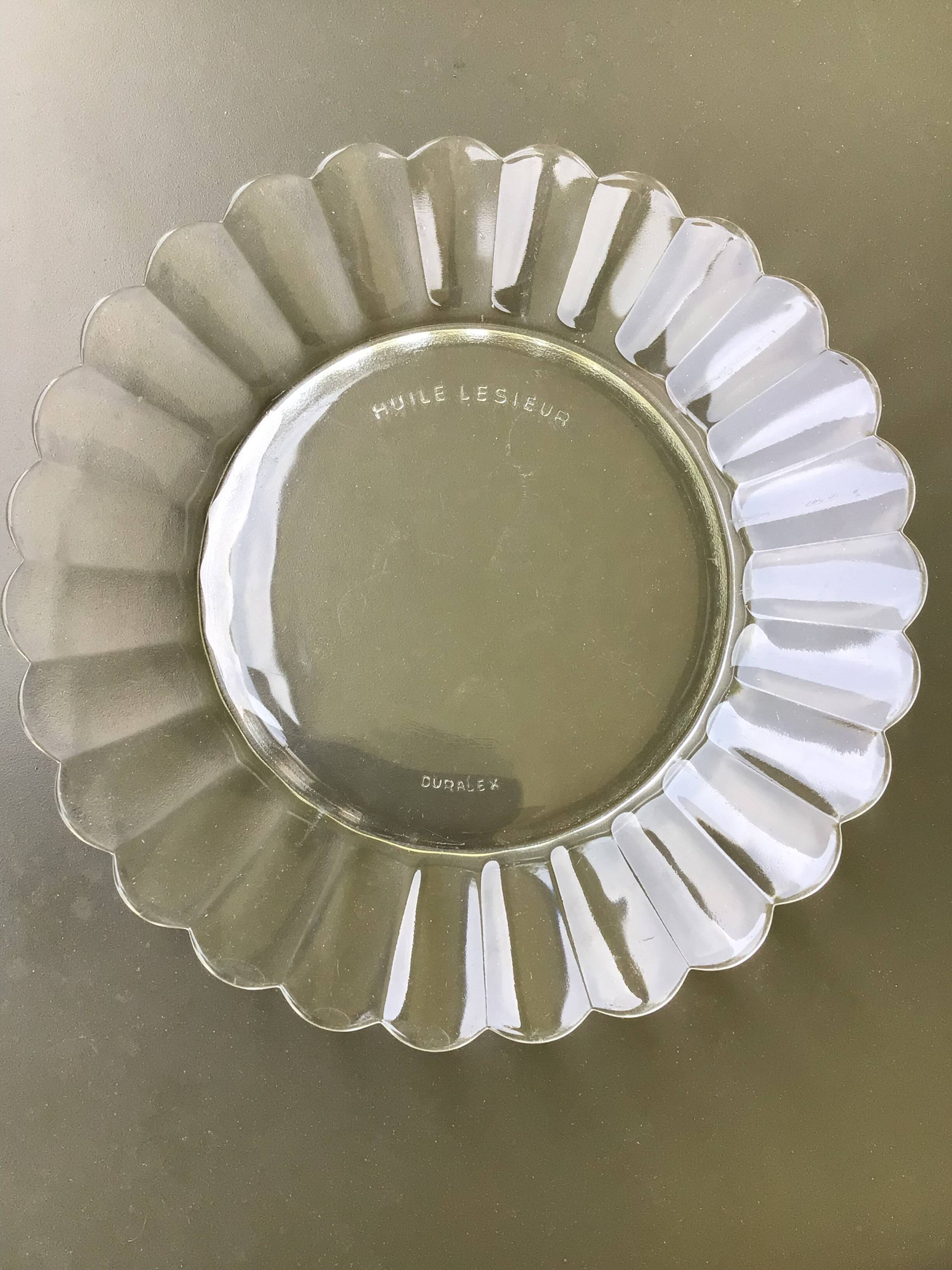 10 Duralex daisy glass dessert plates