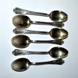 DEETJEN Lot of 6 silver-plated metal moka teaspoons Louis XV Rocaille no. 25