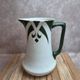Vintage Art Deco toilet jug – Green and gold geometric design – Vintage vase