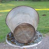 Galvanized metal and leather harvest hood