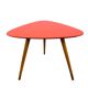 Steiner tripod side table by Baumann, wood, red top, 60s