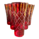 6 red glasses cut in orangeade – mid-twentieth