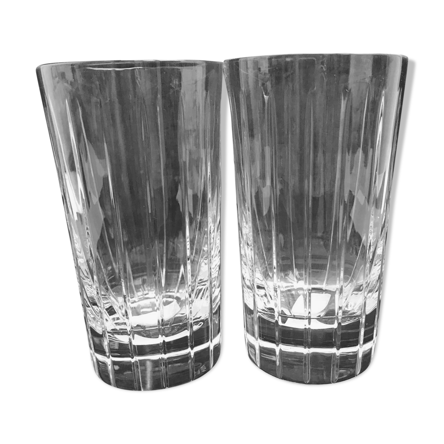 2 Christofle crystal glasses
