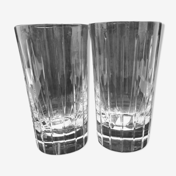2 Christofle crystal glasses