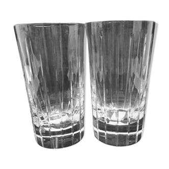 2 Christofle crystal glasses