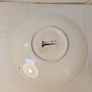 Vintage glazed ceramic cake plate signed ZINGARO - Italy 1960s