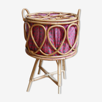 Rattan sewing basket